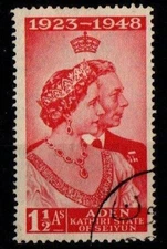 Aden, Kathiri State of Seiyun 1948 1949 Royal Silver Wedding 1½a SG 14 used