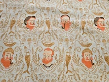 AWEIGH NORTH sailor Toile in Sand, Dear Stella Cotton Quilt Fabric HALF YARD