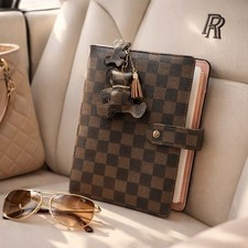 PU Leather Notebook A5 Ring Binder Budget Planner Organizer Cover And Keychain