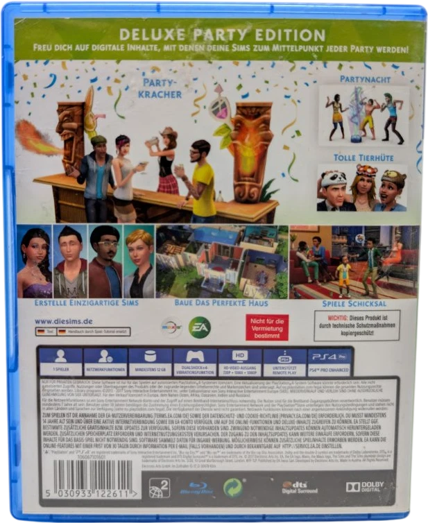 Die Sims 4 Deluxe Party Edition PS4 Spiel Gut Disc in OVP mit Flyer - Bild 2 von 3