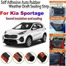 Door Rubber Seal Strip Weather Draft Wind Noise Reduction Kit C For Kia Sportage