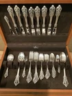 Wallace Grande Baroque Sterling Silver Flatware 8 PL SET Plus 5 Assorted Pieces