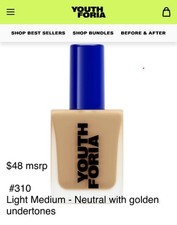 Youthforia Date Night Skin Tint Serum Foundation, Light-Medium Coverage 310