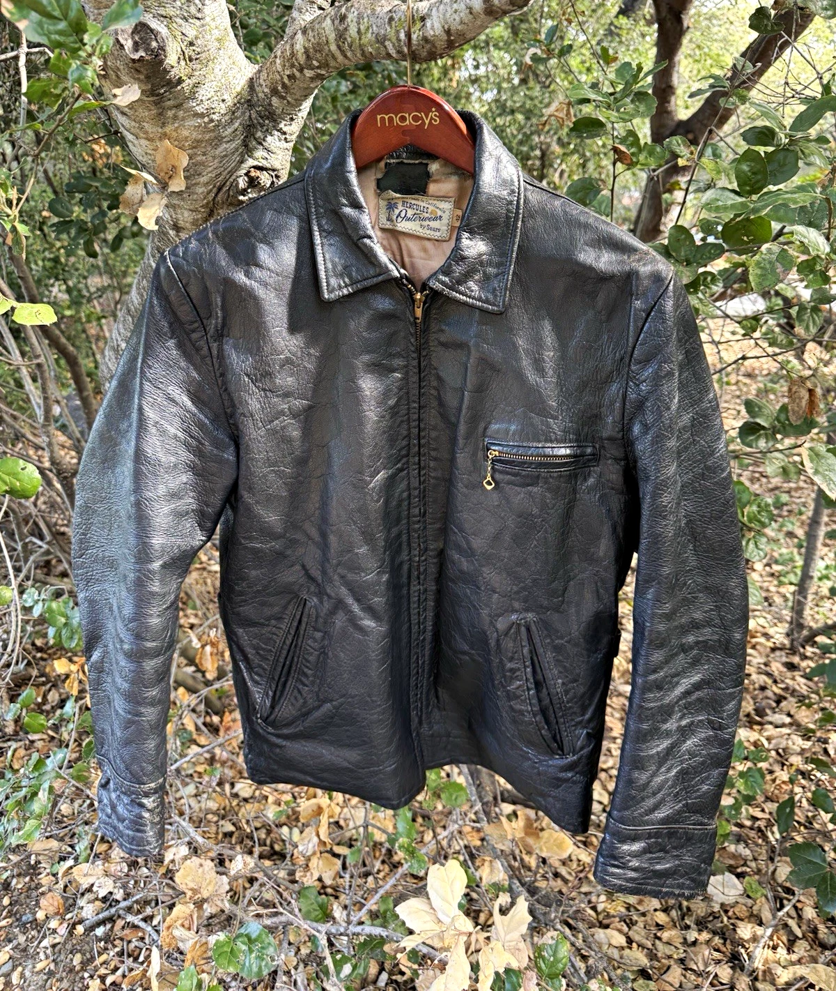 1950s Sears Hercules Leather Jacket Size 42 Styled and Made in California Talon - product detail image 1