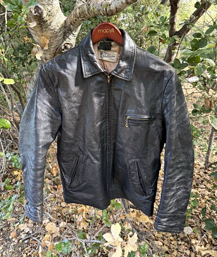 1950s Sears Hercules Leather Jacket Size 42 Styled and Made in California Talon - product listing photo