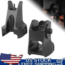 Tactical Flip-up Low Profile Metal Sight Folding Iron Sights Front and Rear Set