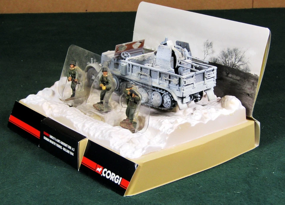 CORGI CLASSICS ESCARAMUZA DIORAMA SDKFZ7 MEDIA PISTA + PISTOLA AA/3 ALEMANES LE CC60011 Foto 4 de 4