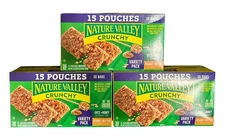 Nature Valley Crunchy Granola Bars Variety Pack 3 boxes 45 Total Pouches 90 Bars