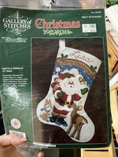 Bucilla Felt Stocking Applique Christmas Stocking Kit 32709 Santa Animals 15"