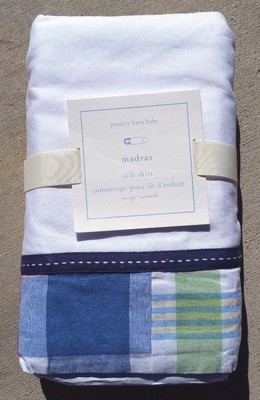 POTTERY BARN KIDS ~ MADRAS CRIB SKIRT ~ ORGANIC BEDDING | eBay