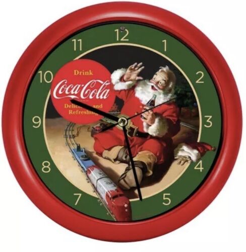 Classic Coca Cola Santa Caroling Christmas clock licensed Light Sensor - Picture 1 of 1