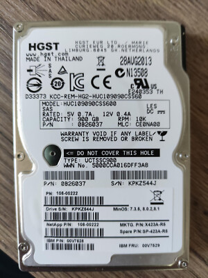 HGST 900GB 2.5 SAS 10K 6Gb HDD Festplatte HUC109090CSS600 PN: 0B26014