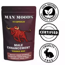 Man Moods Male Booster Pills EXTREME ENHANCE for Him Last Longer (10 Capsules)