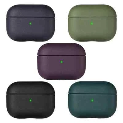 WERONDO Leder Style Hülle für AirPods Pro 2 Generation Kunst Schutz 360° Case Cover Etui