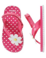 NWT Gymboree Baby Toddler Girl Swim Shop 2012 Pink Dot Daisy Flip Flop Shoes