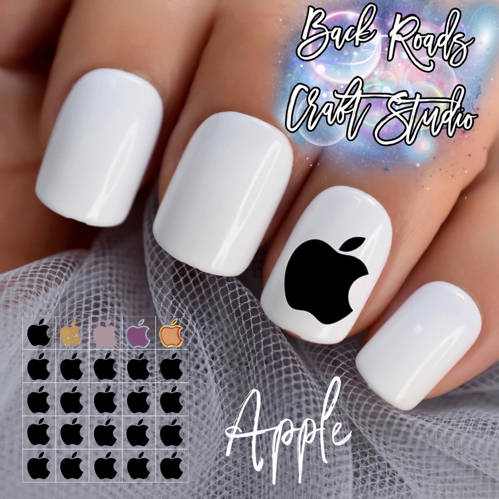 Apples Apple Waterslide Nail Art Decals Set Of 50 Bonus Instructions & Bonus