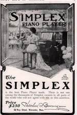 EARLY 1900 'S AD SIMPLEX PIANO PLAYER CHILDREN DANCE MAYPOLE 