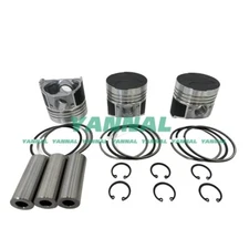 3Pcs Piston With Piston Ring+0.5mm For Kubota D950 engine (oversize)