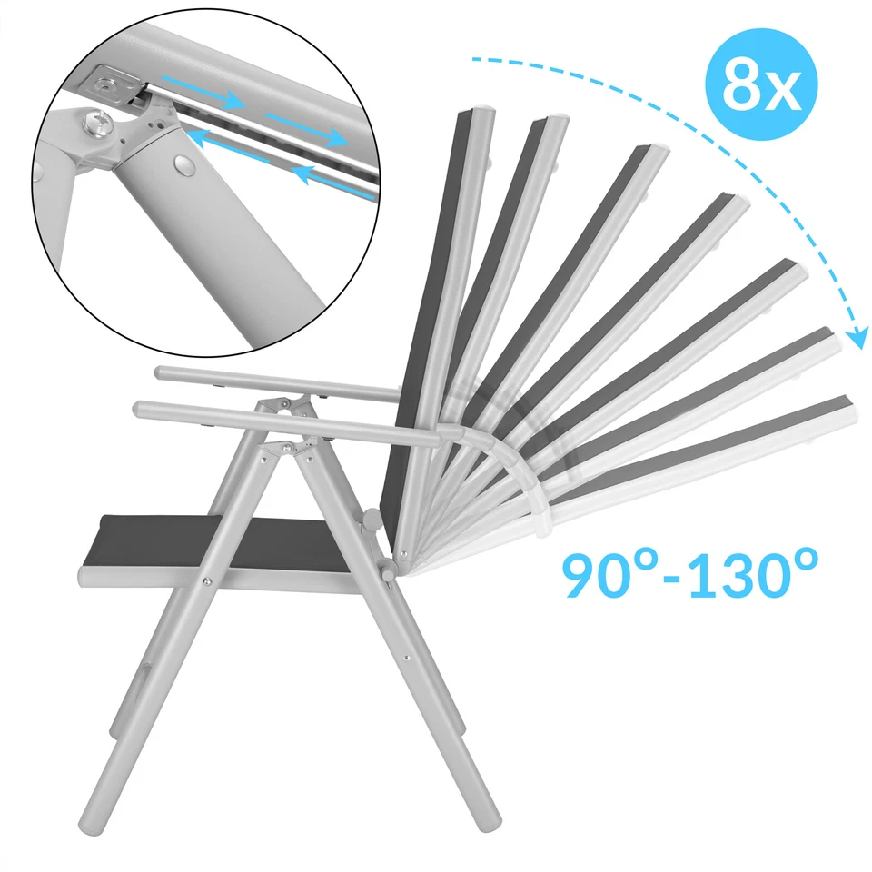 CASARIA® Sitzgruppe Sitzgarnitur Alu Gartenmöbel Essgruppe Garten Tisch Set - Bild 4 von 4