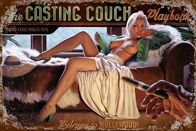 Blechschild CASTING COUCH PINUP 30 x 20 cm Metallschild Retro Vintage (001470)