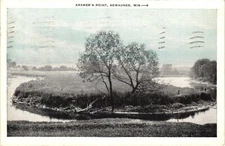 Kramer's Point Kewaunee Wisconsin Linen Postcard c1930-40s