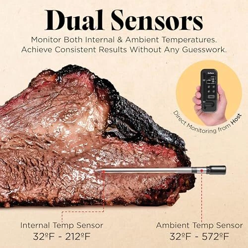 Wireless Meat Thermometer with Digital Meat Probe, 800FT Bluetooth Meat