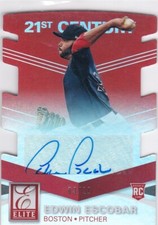 2015 Elite Signatures 21st Century Red Die-Cut #8/21 Edwin Escobar Rookie Auto