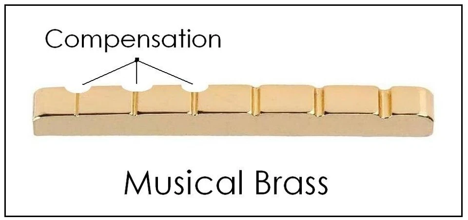 COMPENSATED BRASS NUT for Fender STRATOCASTER Guitar - 43mm - Replacement - Image 2 of 4