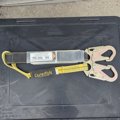 Guardian 01214 Fall Protection Lanyard 6ft Shock Absorbing 900 lb ANSI Z359...