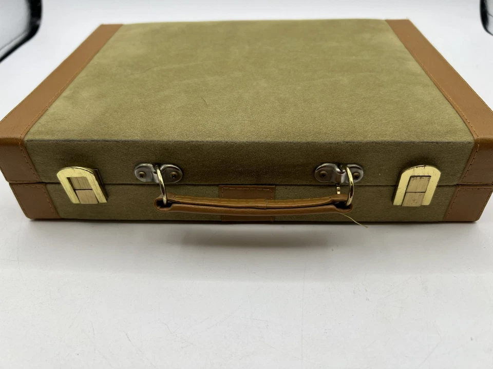Vintage Aries Of Beverly Hills Backgammon Set Felted Case - Image 3 of 4