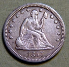 1857 United States Seated Liberty Silver Quarter XF / EF - Lot 1804