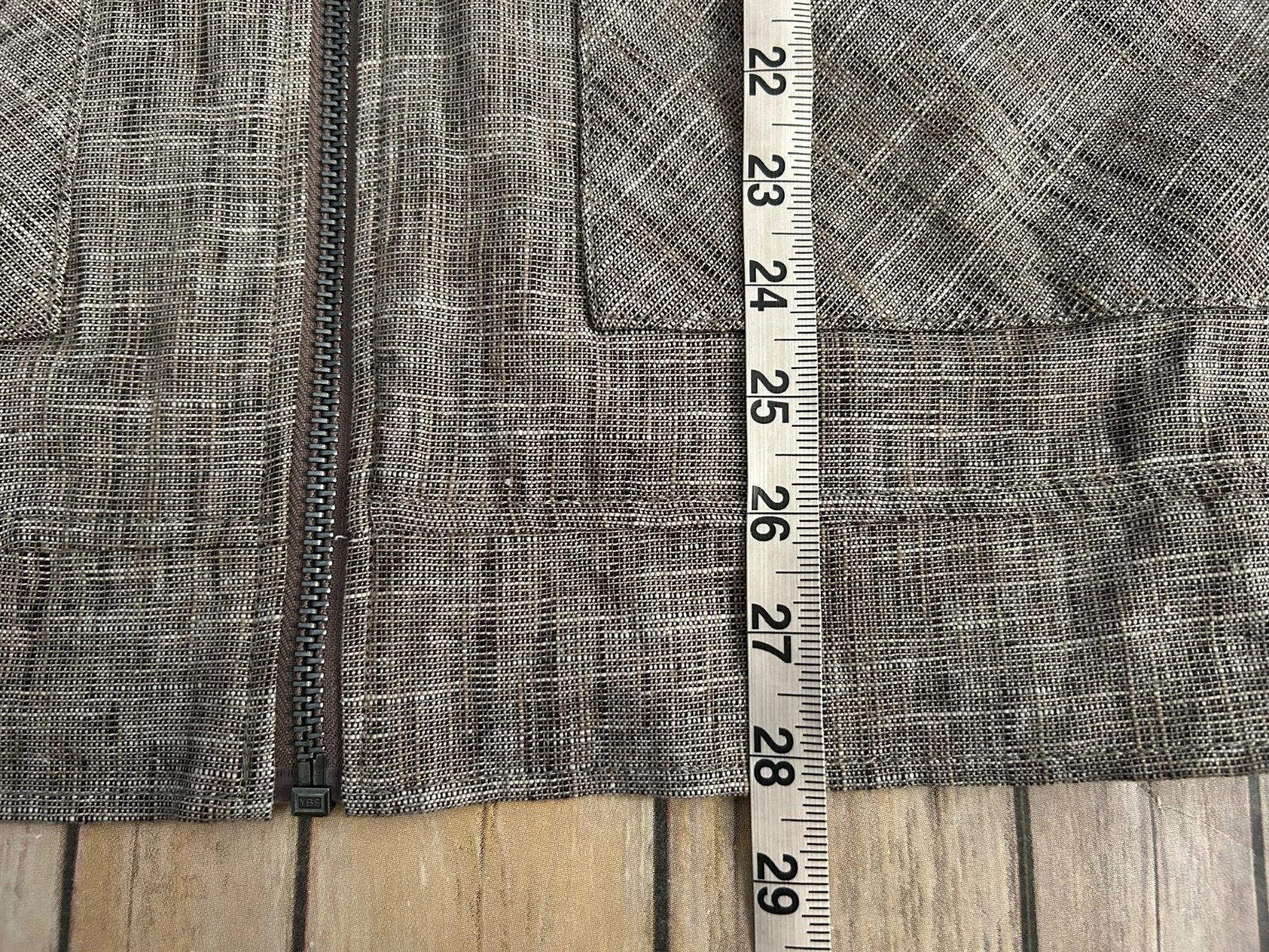 Tasso Elba Men's Vieste Bomber Jacket Beige Tan Linen Cotton Blend Size Large image 6
