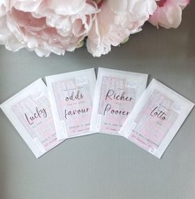 Wedding Favour Lotto Scratch Card Holders, Personalised Lottery Ticket Packets