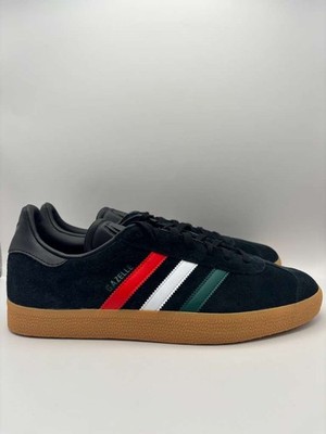 Adidas Men's Gazelle Indoor Shoes, Black/Scarlet/Green, Size 12