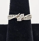 Vintage SAI Sterling Silver Clear CZ Crossover Ring Size 7 - 2.6g 925