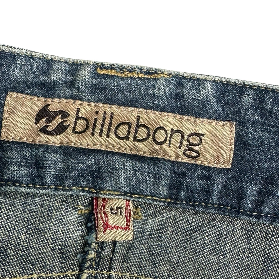 Billabong джинсовой ткани трапециевидная юбка средний стирка богемное серфинг стиль размер 5 Y2K 90-х - Изображение 4 из 4
