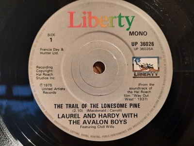 LAUREL & HARDY-TRAIL OF THE LONESOME PINE 1975 REISSUE LIBERTY UP 36026 VG