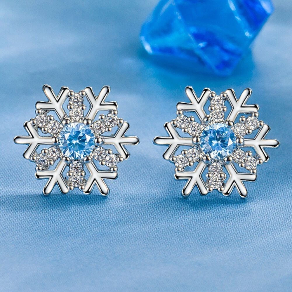 Snowflake Earrngs Sterlng Slver Wnter Jewelry | Etsy