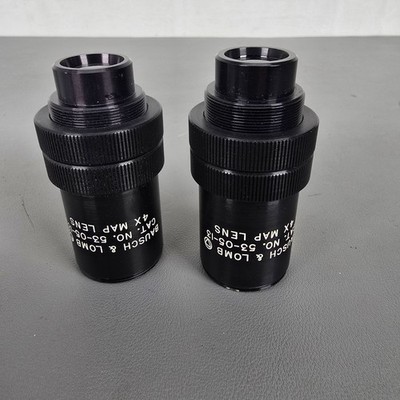 2 Bausch & Lomb 4X Map Lens Cat. No. 53-05-13 Black Precision Optical Microscope