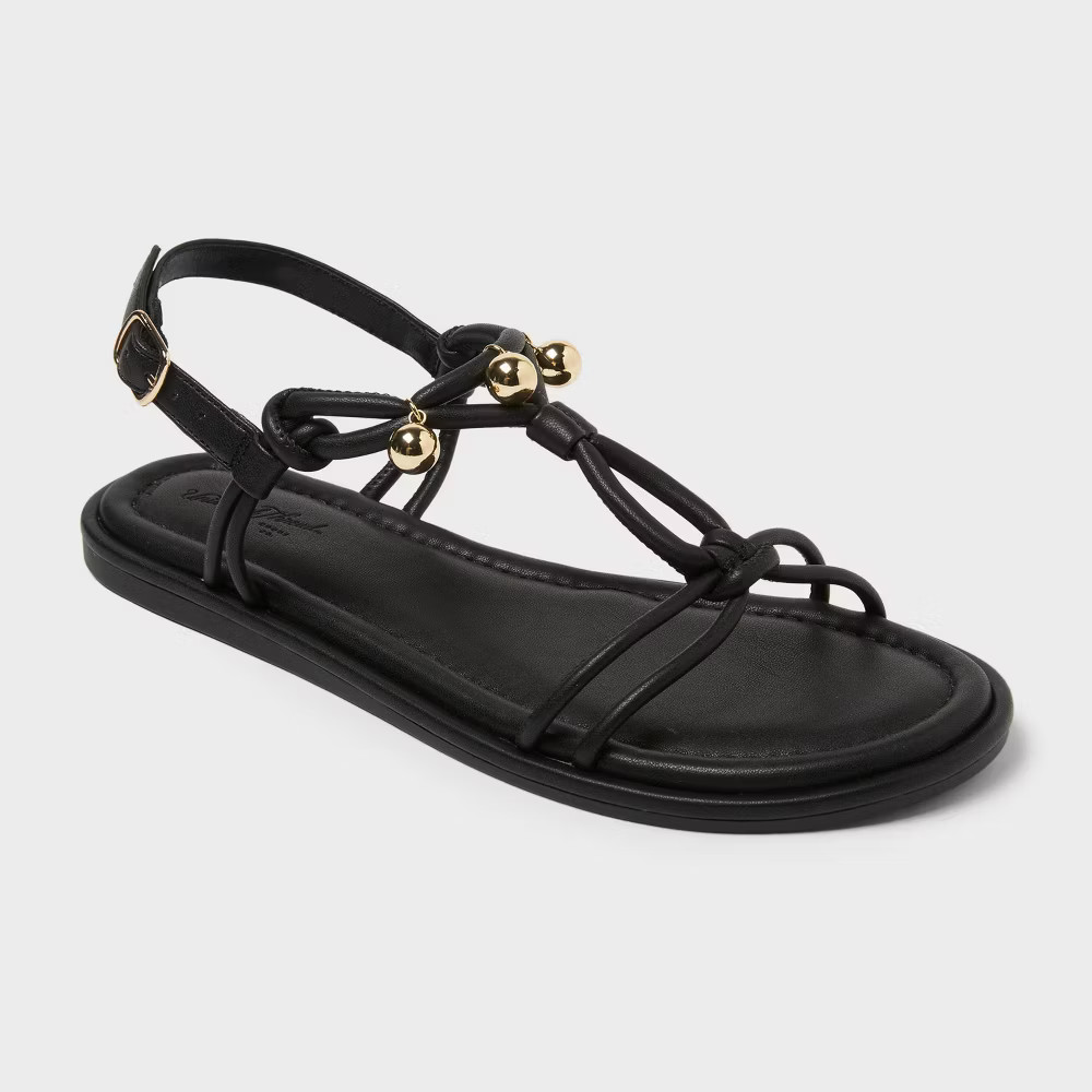 Women s Hadley Ankle Strap Sandals - Universal Thread Black 6.5