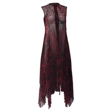 Versace Zebra-Print Pleated Sheered Midi Dress In Polyester Women Multi Size 36