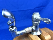 C.1930 Brass Water Fountain Faucet HALSEY W. TAYLOR Spring Loaded Paddle, Works!