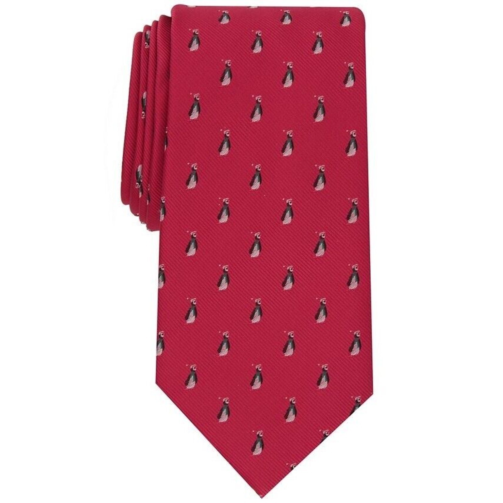 Club Room Men's Red Penguin Printed Festive Classic Tie