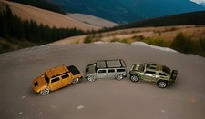 MAISTO HUMMER H2 LOT of 3 - 2001 ORANGE/2003 SILVER/2010 GREEN 1:64 DIECAST