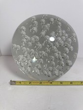 Vintage stunning glass bubble sphere over 6 diameter flat bottom