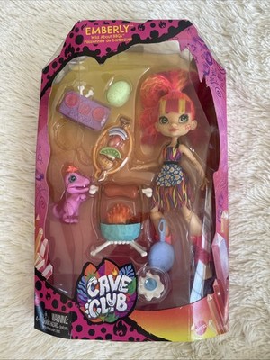 Mattel Cave Club Doll Emberly Prehistoric Fashion Doll BBQ Acessories Deluxe Set