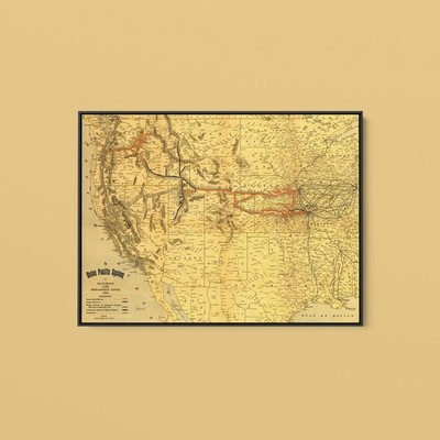 Vintage Maps - Union Pacific System of Railroad and Steamship Lines - Art Print