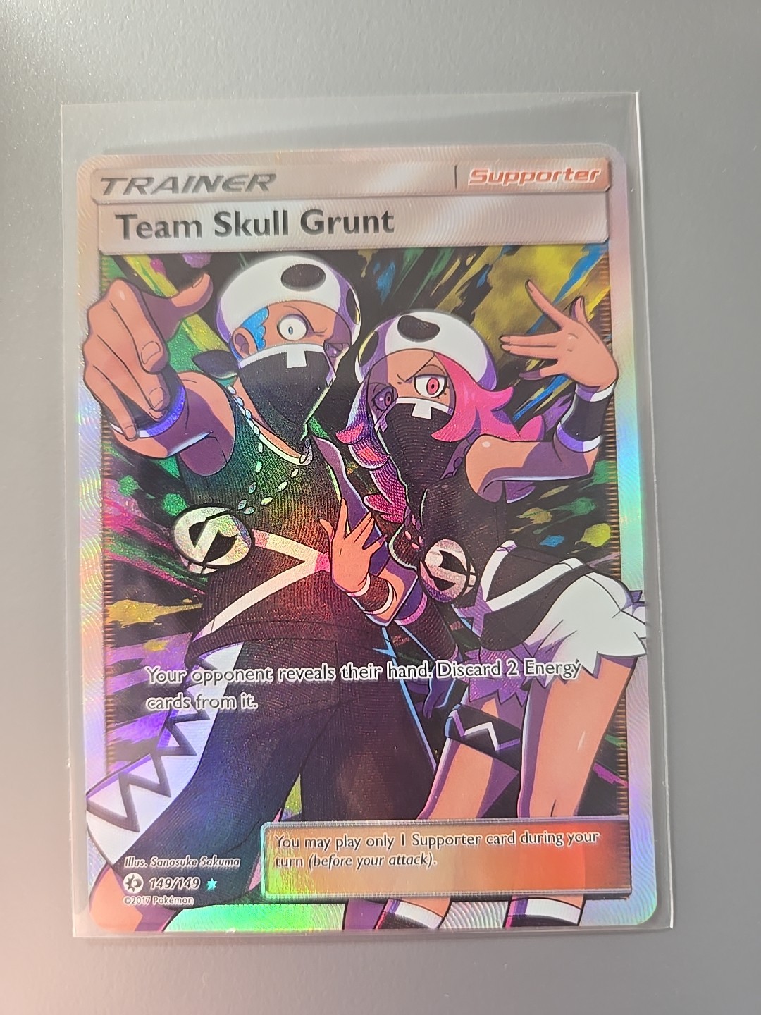 Team Skull Grunt - 149/149 Full Art Trainer Ultra Rare Sun and Moon NM Pokémon 