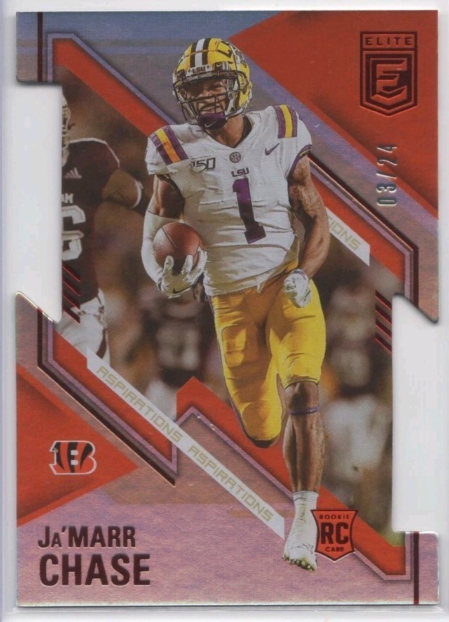 2021 Donruss Elite Ja'Marr Chase /24 Aspirations Die-Cut Rookie RC #121 Bengals