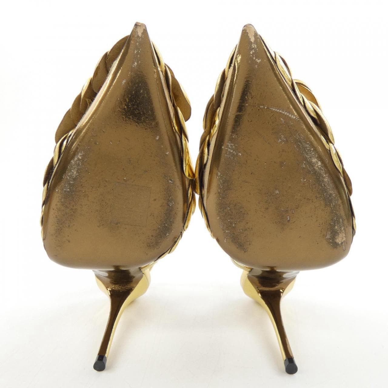 VALENTINO GARAVANI Pumps Women's Size 37.5 Gold Leather thumbnail 4